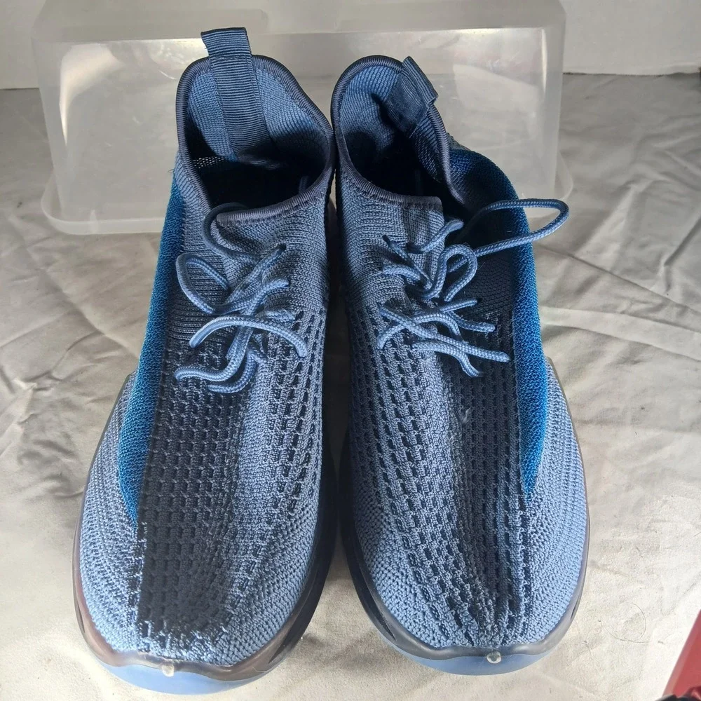 WANTED Dash‎ Men's Blue Knit Lace Up Athletic Sneakers Shoes Size 11
